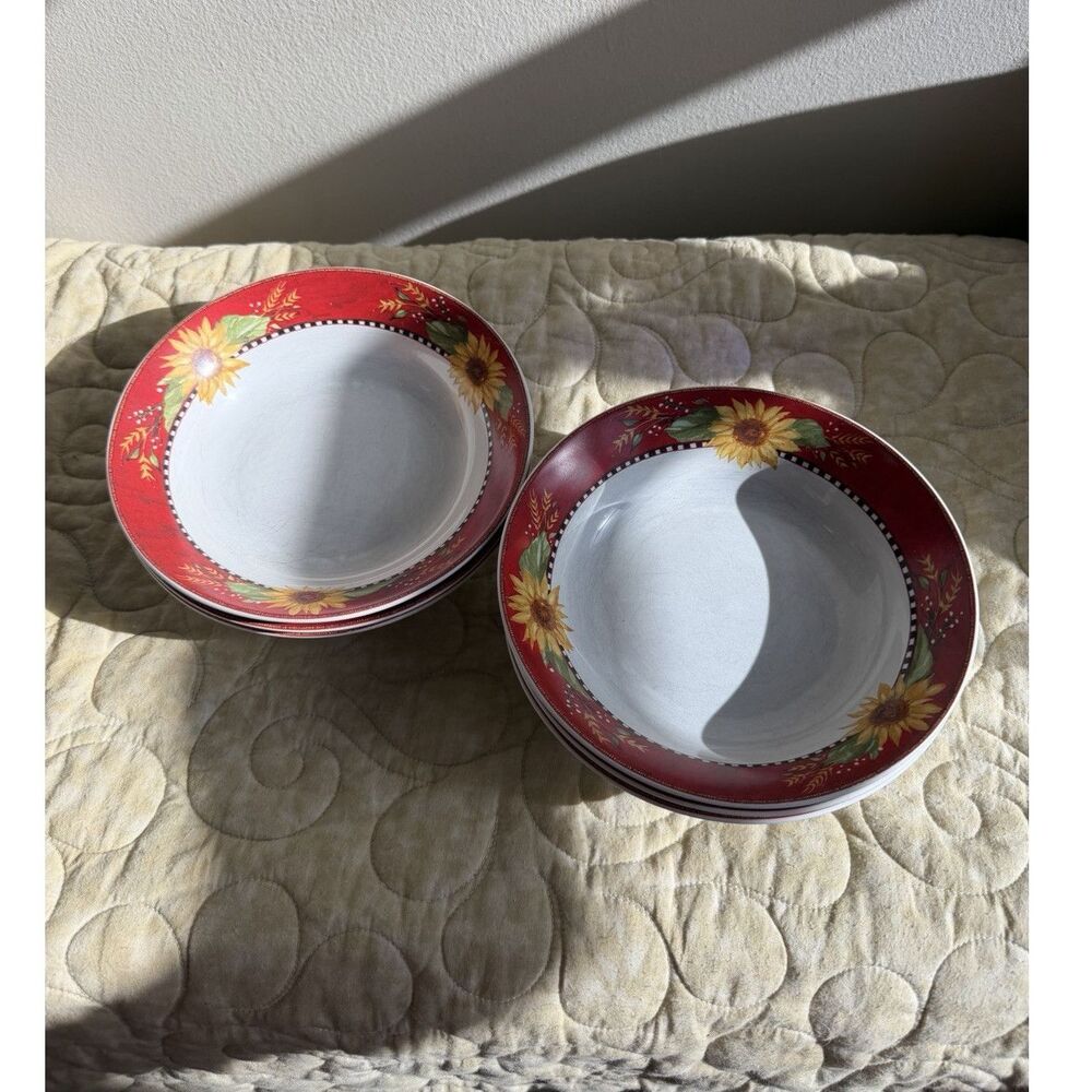 Sakura Stoneware Sally Eckman Roberts Chanticleer Soup/Cereal Bowls set of 6